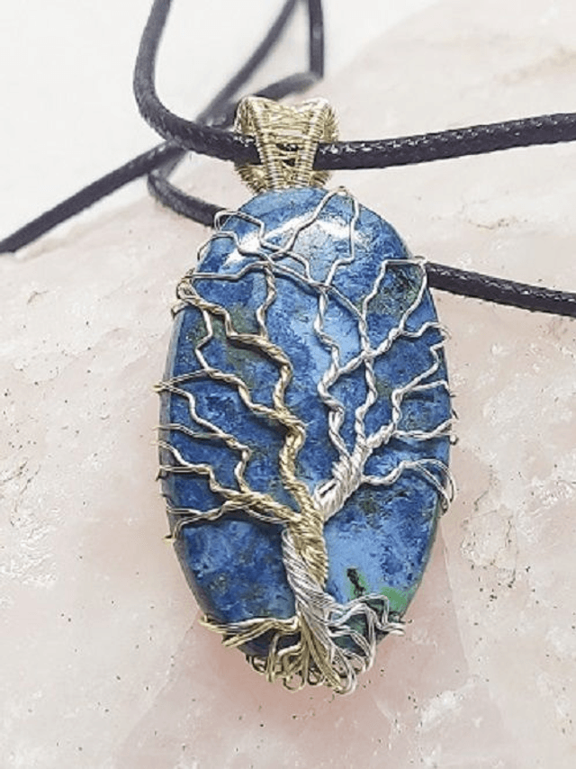 ARBRE DE VIE CUIVRE SUR AZURITE CRYSOCOLE