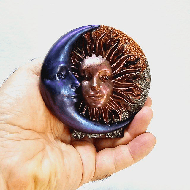 Orgonite lune et soleil yin yang