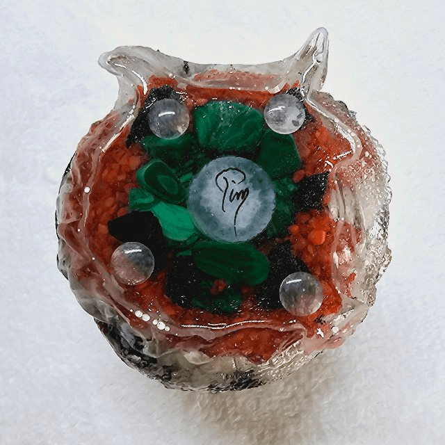 Orgonite  dragon  support bougie fleur de vie