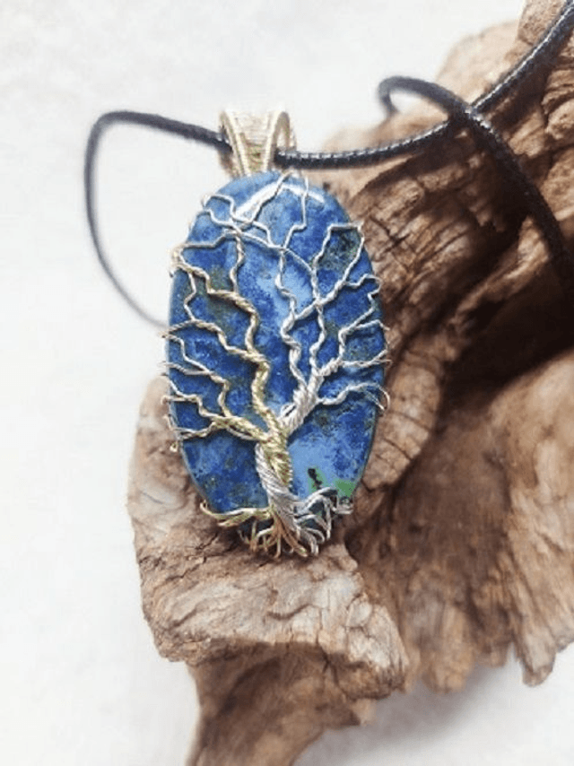 ARBRE DE VIE CUIVRE SUR AZURITE CRYSOCOLE
