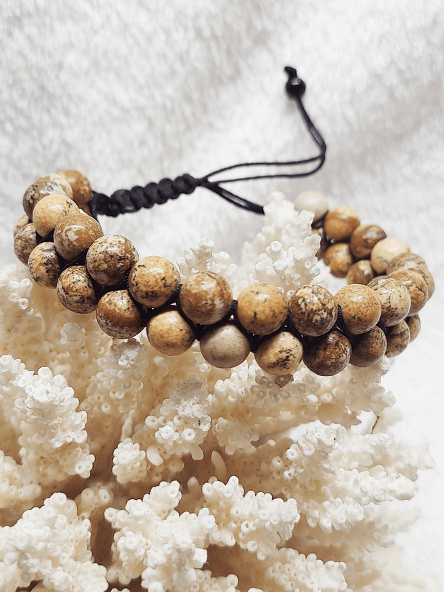 bracelet double en Jaspe paysage