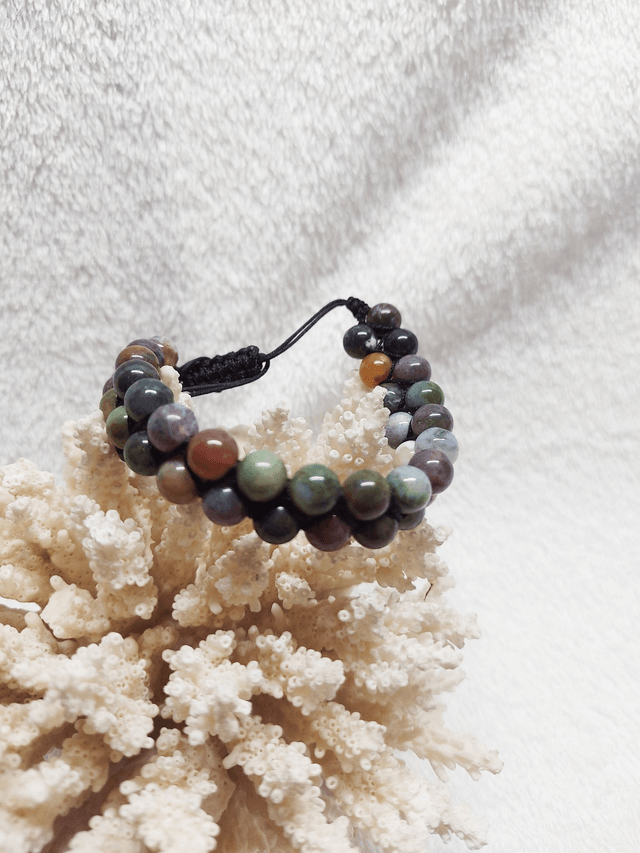 Bracelet double  tourmaline de couleur