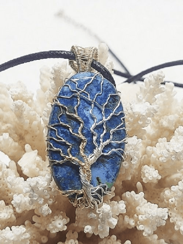 ARBRE DE VIE CUIVRE SUR AZURITE CRYSOCOLE