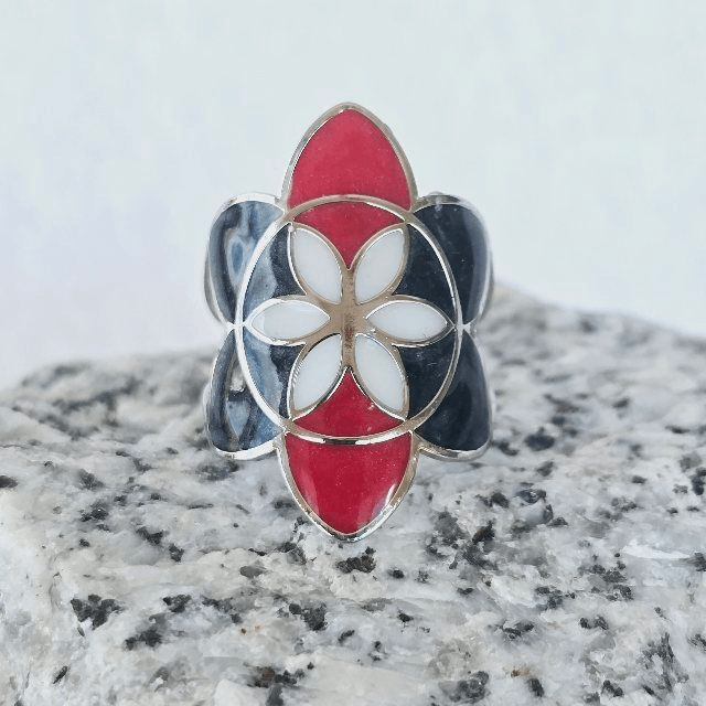 Bague graine de vie rouge noir stade toulousain