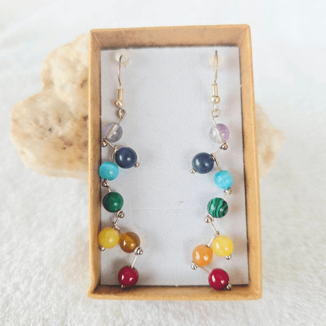 Boucles d'oreilles perles 7 Chakras 