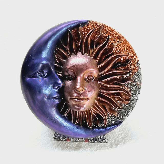 Orgonite lune et soleil yin yang