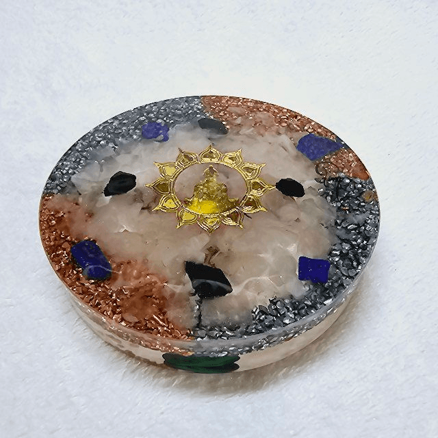 Orgonite plateau circulaire  chakra bouddha